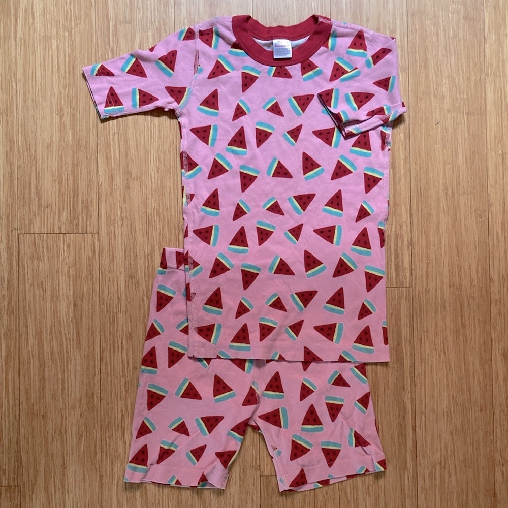 Hanna Andersson 2 Piece Cotton Pajamas Watermelon Size 12